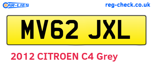 MV62JXL are the vehicle registration plates.