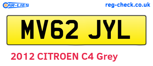 MV62JYL are the vehicle registration plates.