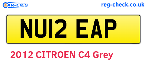 NU12EAP are the vehicle registration plates.
