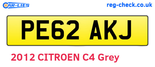 PE62AKJ are the vehicle registration plates.