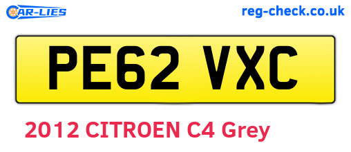 PE62VXC are the vehicle registration plates.