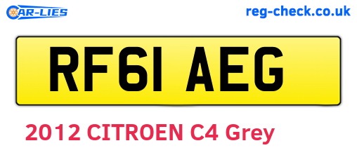RF61AEG are the vehicle registration plates.