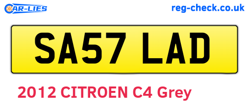 SA57LAD are the vehicle registration plates.