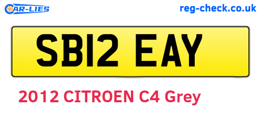 SB12EAY are the vehicle registration plates.