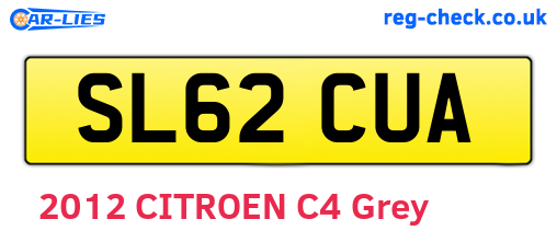 SL62CUA are the vehicle registration plates.