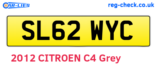 SL62WYC are the vehicle registration plates.