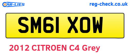SM61XOW are the vehicle registration plates.