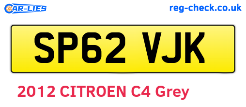 SP62VJK are the vehicle registration plates.