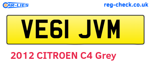 VE61JVM are the vehicle registration plates.