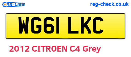 WG61LKC are the vehicle registration plates.