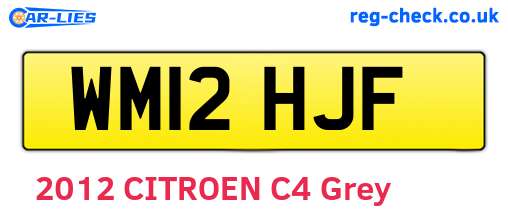 WM12HJF are the vehicle registration plates.
