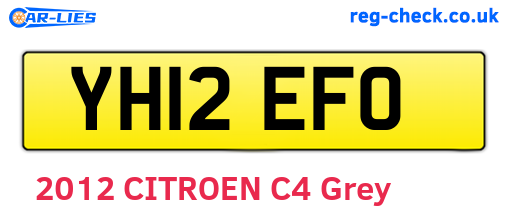 YH12EFO are the vehicle registration plates.