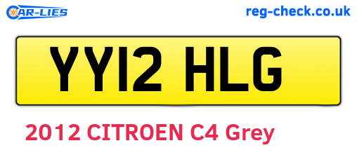 YY12HLG are the vehicle registration plates.