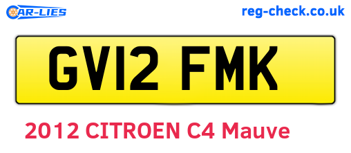 GV12FMK are the vehicle registration plates.
