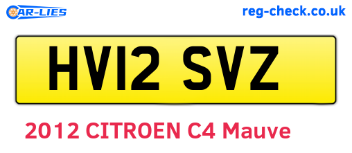 HV12SVZ are the vehicle registration plates.