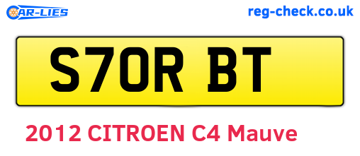 S70RBT are the vehicle registration plates.
