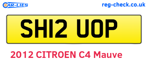 SH12UOP are the vehicle registration plates.