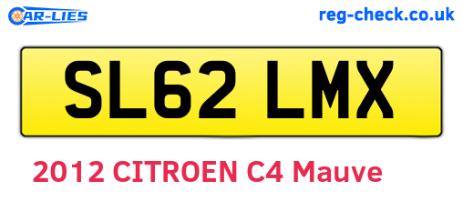 SL62LMX are the vehicle registration plates.