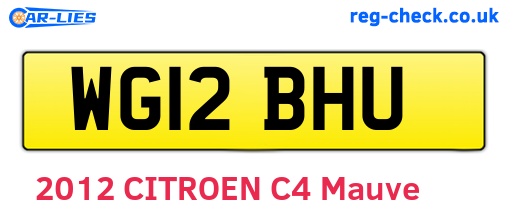 WG12BHU are the vehicle registration plates.