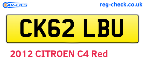 CK62LBU are the vehicle registration plates.