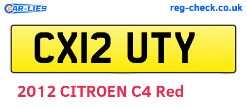 CX12UTY are the vehicle registration plates.