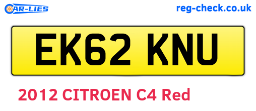 EK62KNU are the vehicle registration plates.