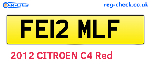 FE12MLF are the vehicle registration plates.