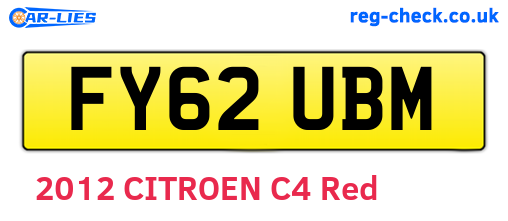 FY62UBM are the vehicle registration plates.