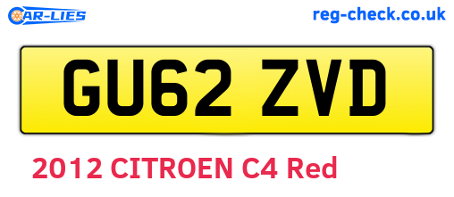GU62ZVD are the vehicle registration plates.