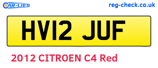 HV12JUF are the vehicle registration plates.