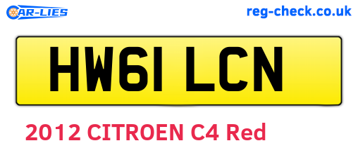 HW61LCN are the vehicle registration plates.