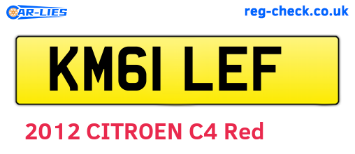 KM61LEF are the vehicle registration plates.