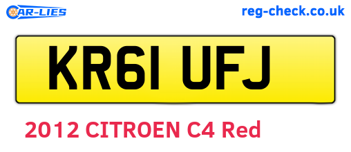 KR61UFJ are the vehicle registration plates.