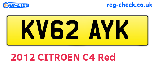 KV62AYK are the vehicle registration plates.