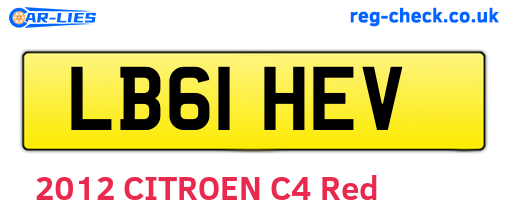 LB61HEV are the vehicle registration plates.