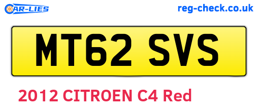 MT62SVS are the vehicle registration plates.