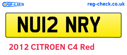 NU12NRY are the vehicle registration plates.
