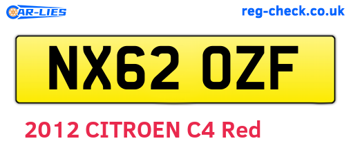 NX62OZF are the vehicle registration plates.