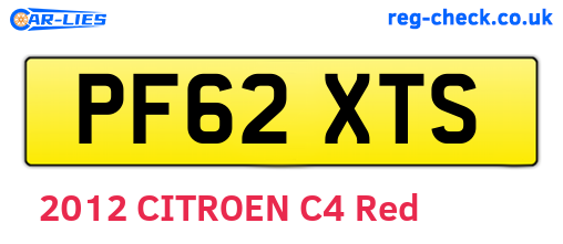 PF62XTS are the vehicle registration plates.