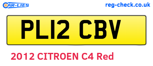 PL12CBV are the vehicle registration plates.