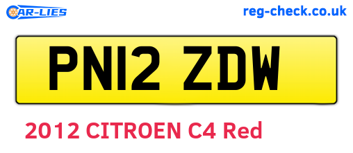 PN12ZDW are the vehicle registration plates.