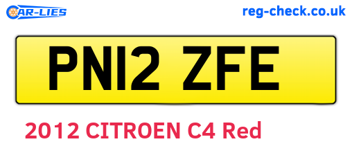 PN12ZFE are the vehicle registration plates.