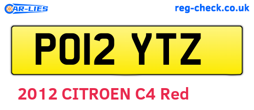 PO12YTZ are the vehicle registration plates.