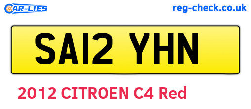 SA12YHN are the vehicle registration plates.