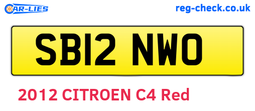 SB12NWO are the vehicle registration plates.