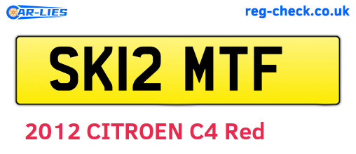 SK12MTF are the vehicle registration plates.