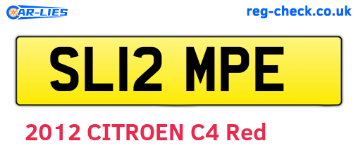 SL12MPE are the vehicle registration plates.