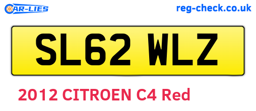 SL62WLZ are the vehicle registration plates.
