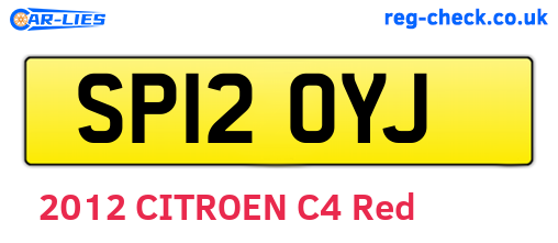 SP12OYJ are the vehicle registration plates.