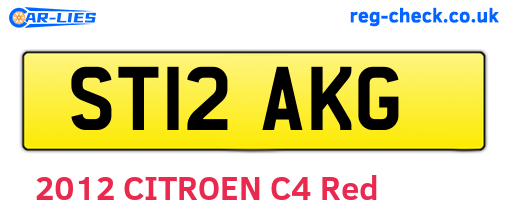 ST12AKG are the vehicle registration plates.